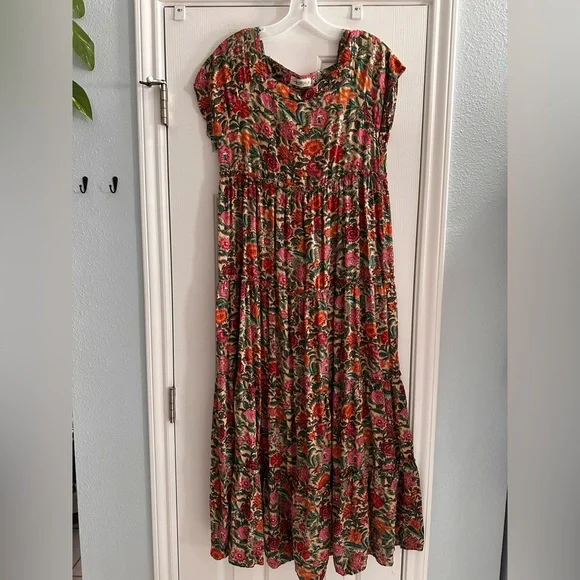 NATURAL LIFE Berkley Maxi Dress Pink Floral Women’s Small Casual Boho Flowy - Picture 3 of 8